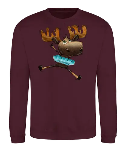 Happy Elch - Elch, moose, süß, cute, hüpfen, freuen, freude, glücklich, happy - Sweatshirt
