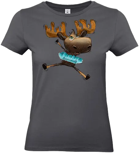 Happy Elch - Elch, moose, süß, cute, hüpfen, freuen, freude, glücklich, happy - Standard T-Shirt (Frauen)