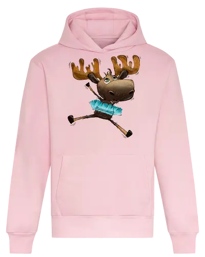Happy Elch - Elch, moose, süß, cute, hüpfen, freuen, freude, glücklich, happy - Heavyweight Hoodie