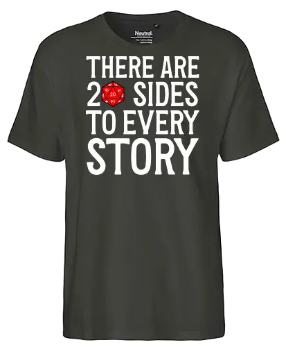 D20 Side Story - D20, Pen and Paper, Rpllenspiel, Pen & Paper, Pathfinder, Brettspiel, Würfel, Fantasy, Abenteuer, RPG, Quest, Nerd, Dungeon Master, Tabletop - Fairtrade T-Shirt