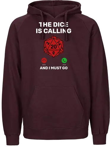 Calling Dice - D20, Pen and Paper, Rpllenspiel, Pen & Paper, Pathfinder, Brettspiel, Würfel, Fantasy, Abenteuer, RPG, Quest, Nerd, Dungeon Master, Tabletop - Fairtrade Hoodie