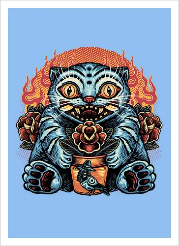 Blue Tiger Red Flame