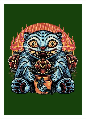 Blue Tiger Red Flame