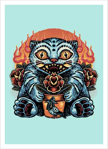 Blue Tiger Red Flame