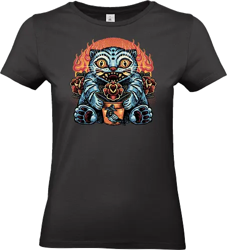 Blue Tiger Red Flame - Movie, hunter, demons, tiger, animal, cute, animation, animated, kpop - Standard T-Shirt (Frauen)