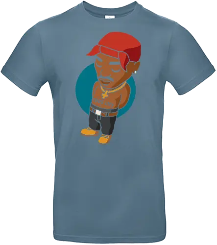 Chibi 2Pac - t-shirt design, art print, pop culture, 90s music, old school hip-hop, Shakur, iconic, geek art, 2Pac, Tupac Shakur, hip-hop, rap, chibi, Thug Life, music legend, fan art - Standard T-Shirt