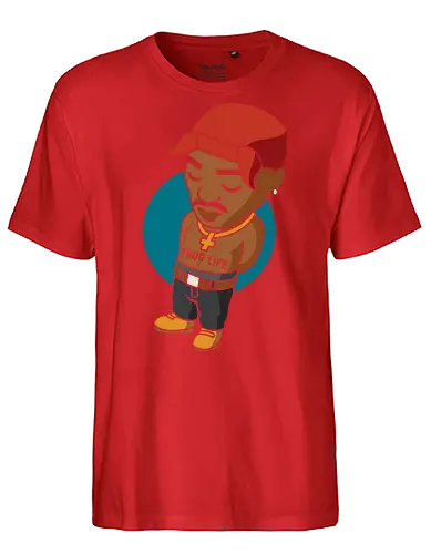 Chibi 2Pac - t-shirt design, art print, pop culture, 90s music, old school hip-hop, Shakur, iconic, geek art, 2Pac, Tupac Shakur, hip-hop, rap, chibi, Thug Life, music legend, fan art - Fairtrade T-Shirt
