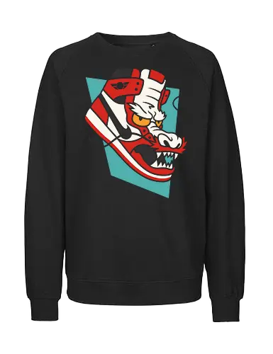 Sneaker Dragon - Sneaker, dragon, streetwear, urban art, Asian art, mythology, graphic design, fan art, t-shirt design, art print, Japanese folklore, mythical creature, cool, unique, sneakerhead, geek art - Fairtrade Sweatshirt
