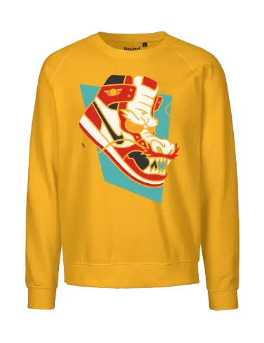 Sneaker Dragon - Sneaker, dragon, streetwear, urban art, Asian art, mythology, graphic design, fan art, t-shirt design, art print, Japanese folklore, mythical creature, cool, unique, sneakerhead, geek art - Fairtrade Sweatshirt