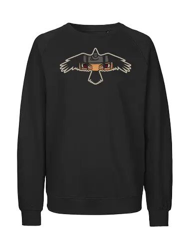 Itachi's Crow - Itachi Uchiha, Shinobi, Sharingan, Uchiha, crow, anime, manga, art print, t-shirt design, fan art, Akatsuki, ninja, geek art, Japanese animation, minimalist, subtle, symbolic, anime fan gift - Fairtrade Sweatshirt