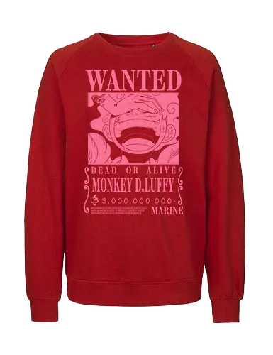 Nika Wanted - luffy anime, nika, gear 5, one piece anime, manga, anime, luffy wanted, yonko, haki, japanese, pirate, straw hats - Fairtrade Sweatshirt
