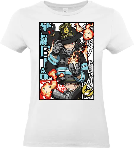  Adolla's Flame - Fire Force, Shinra Kusakabe, anime, manga, Adolla, firefighter, Fire Force Company 8, fan art, t-shirt design, art print, Japanese anime, fire, geek art, devil's footprint, Enen no Shouboutai, Atsushi Ōkubo, cool anime art - Standard T-Shirt (Frauen)