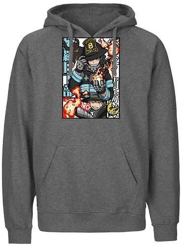  Adolla's Flame - Fire Force, Shinra Kusakabe, anime, manga, Adolla, firefighter, Fire Force Company 8, fan art, t-shirt design, art print, Japanese anime, fire, geek art, devil's footprint, Enen no Shouboutai, Atsushi Ōkubo, cool anime art - Fairtrade Hoodie