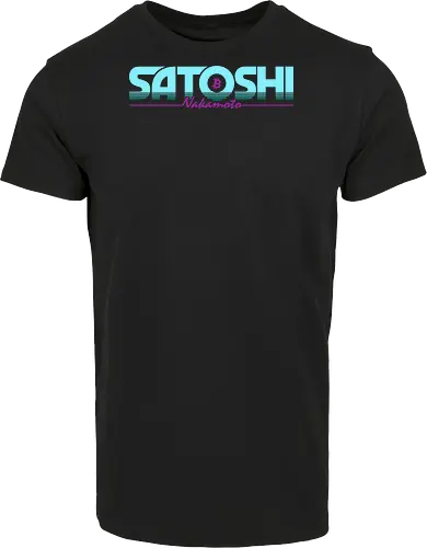 Satoshi Nakamoto in Retro 80s Style for Bitcoin Fans 