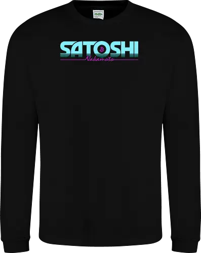 Satoshi Nakamoto in Retro 80s Style for Bitcoin Fans 