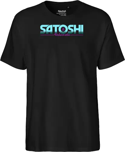 Satoshi Nakamoto in Retro 80s Style for Bitcoin Fans 