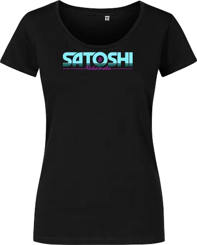 Satoshi Nakamoto in Retro 80s Style for Bitcoin Fans 