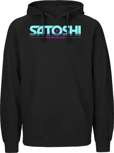 Satoshi Nakamoto in Retro 80s Style for Bitcoin Fans 