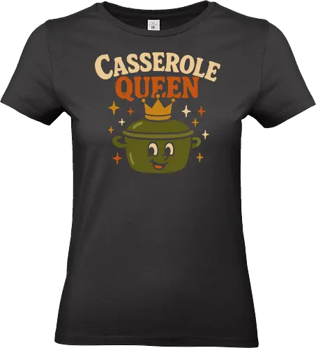  Casserole Queen - Casserole Queen, casserole, cooking, retro, vintage, groovy, humor, funny, food art, kitchen, gift for mom, grandma gift, home cook, foodie, comfort food, pop culture, culinary art - Standard T-Shirt (Frauen)