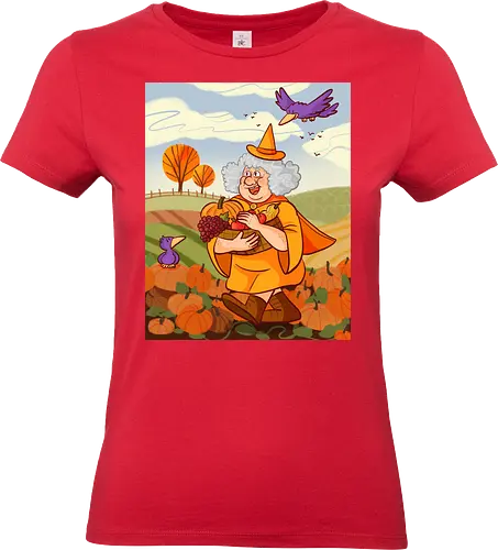 Mabon Hexe - Comic, Hexe, Witch, Herbst, Kürbis, Autumn, Mabon, witchy - Standard T-Shirt (Frauen)