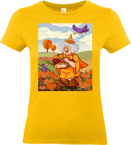 Mabon Hexe - Comic, Hexe, Witch, Herbst, Kürbis, Autumn, Mabon, witchy - Standard T-Shirt (Frauen)