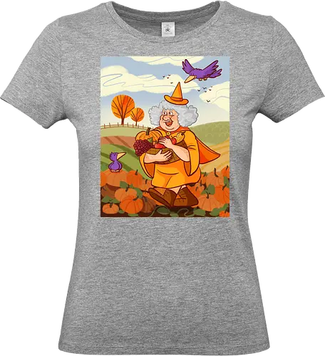 Mabon Hexe - Comic, Hexe, Witch, Herbst, Kürbis, Autumn, Mabon, witchy - Standard T-Shirt (Frauen)