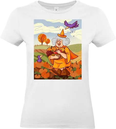 Mabon Hexe - Comic, Hexe, Witch, Herbst, Kürbis, Autumn, Mabon, witchy - Standard T-Shirt (Frauen)