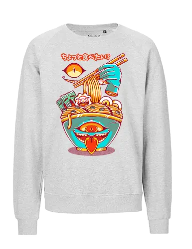 HAUNTED RAMEN - ramen, ramen noodles, halloween, yokai, demon, monster, japanese, japan - Fairtrade Sweatshirt