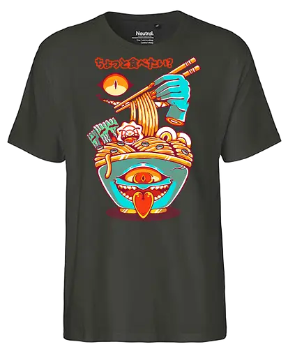 HAUNTED RAMEN - ramen, ramen noodles, halloween, yokai, demon, monster, japanese, japan - Fairtrade T-Shirt