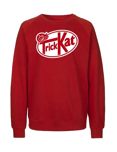 Trick Kat Halloween Parody  - halloween, candy, cat, cat lover, chocolate, cosplay, funny, geek, humor, mashup, nerd, october vibes, parody, pun, spooky cat - Fairtrade Sweatshirt