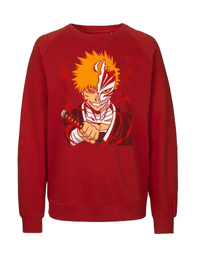  Vasto Lorde's Fury - Ichigo Kurosaki, Bleach, Hollow mask, Vasto Lorde, anime, manga, fan art, t-shirt design, art print, Shonen, Zanpakutō, Shinigami, cool anime art, geek art, Tite Kubo, transformation, inner hollow - Fairtrade Sweatshirt