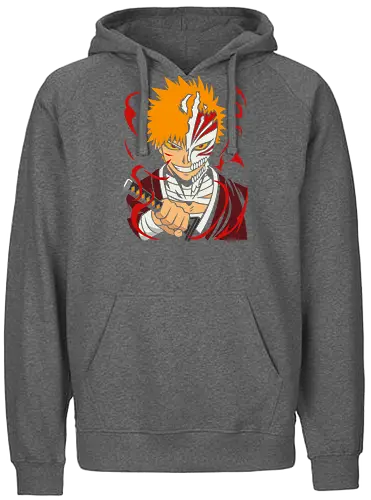  Vasto Lorde's Fury - Ichigo Kurosaki, Bleach, Hollow mask, Vasto Lorde, anime, manga, fan art, t-shirt design, art print, Shonen, Zanpakutō, Shinigami, cool anime art, geek art, Tite Kubo, transformation, inner hollow - Fairtrade Hoodie