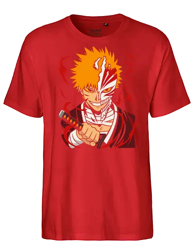  Vasto Lorde's Fury - Ichigo Kurosaki, Bleach, Hollow mask, Vasto Lorde, anime, manga, fan art, t-shirt design, art print, Shonen, Zanpakutō, Shinigami, cool anime art, geek art, Tite Kubo, transformation, inner hollow - Fairtrade T-Shirt