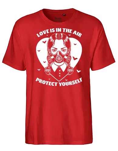 Goth Love Girl - valentines, Halloween, Gothic, Goth, Gothic Horror, Gothic Romance, Horror, Classic Horror, Horror Comedy, Dark Fantasy, Fantasy, Spooky, Creepy, irony, sarcasm, bat - Fairtrade T-Shirt