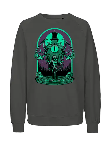 Lovecraft Ritual Falls - Lovecraft, Funny, pentagram, witchcraft, occultism, mythos, cthulhu, Ritual, horror, animation, Forest, Cult, Dark Magic, magical - Fairtrade Sweatshirt