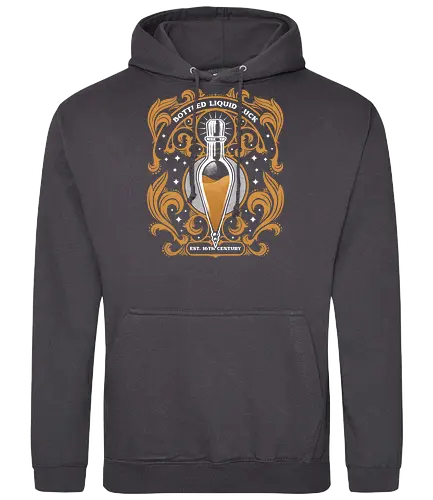 Luck Potion Art Nouveau - Luck, Lucky Charm, Lucky, Potions, Potion, Fantasy, Adventure, Books, Book, Bookworm, Magical, Magic, School, Witch, Bewitched, Witchcraft, Wizard, Movies, Movie, Gold, Art Nouveau - Standard Hoodie
