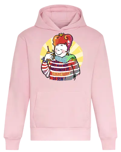 Ich bin doch heute nicht aufgestanden um durchschnittlich zu sein - Illustration, Statement, Handgezeichnet, Ringelpullisprüche, Ringeldinger, streifenweise, Spruch, Weisheit, Motivation, Ringelpulli, SprücheShirt, Cartoon, Humor, Selbstironie, Streifenpulli, Spruchshirt, deutsch - Heavyweight Hoodie