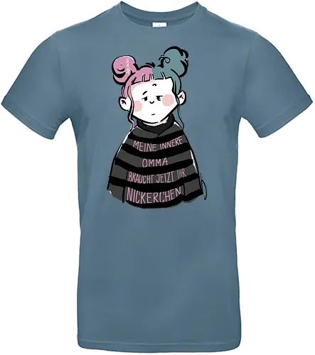 Meine innere Omma - Ringelpullisprüche, Ringeldinger, streifenweise, Spruch, Weisheit, Motivation, Ringelpulli, SprücheShirt, Cartoon, Illustration, Statement, Handgezeichnet, Humor, Selbstironie, Streifenpulli, InneresKind, Innere Omma, Spruchshirt, deutsch - Standard T-Shirt
