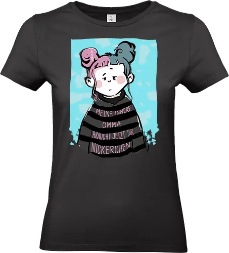 Meine innere Omma  - Ringelpullisprüche, Ringeldinger, streifenweise, Spruch, Weisheit, Motivation, Ringelpulli, SprücheShirt, Cartoon Illustration, Statement, InneresKind, InnereOmma, Handgezeichnet, Humor, Selbstironie, Streifenpulli, Spruchshirt, deutsch - Standard T-Shirt (Frauen)