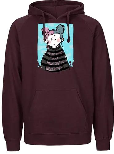 Meine innere Omma  - Ringelpullisprüche, Ringeldinger, streifenweise, Spruch, Weisheit, Motivation, Ringelpulli, SprücheShirt, Cartoon Illustration, Statement, InneresKind, InnereOmma, Handgezeichnet, Humor, Selbstironie, Streifenpulli, Spruchshirt, deutsch - Fairtrade Hoodie