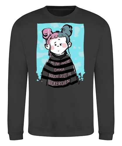 Meine innere Omma  - Ringelpullisprüche, Ringeldinger, streifenweise, Spruch, Weisheit, Motivation, Ringelpulli, SprücheShirt, Cartoon Illustration, Statement, InneresKind, InnereOmma, Handgezeichnet, Humor, Selbstironie, Streifenpulli, Spruchshirt, deutsch - Sweatshirt