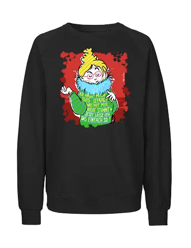 Jetzt lasse ich das einfach so! - Ringelpullisprüche, Ringeldinger, streifenweise, Spruch, Weisheit, Motivation, Ringelpulli, SprücheShirt, Cartoon Illustration, Statement, Handgezeichnet, Humor, Selbstironie, Streifenpulli, Spruchshirt, deutsch - Fairtrade Sweatshirt