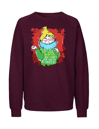 Jetzt lasse ich das einfach so! - Ringelpullisprüche, Ringeldinger, streifenweise, Spruch, Weisheit, Motivation, Ringelpulli, SprücheShirt, Cartoon Illustration, Statement, Handgezeichnet, Humor, Selbstironie, Streifenpulli, Spruchshirt, deutsch - Fairtrade Sweatshirt