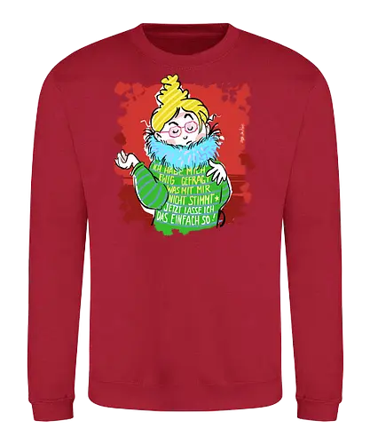 Jetzt lasse ich das einfach so! - Ringelpullisprüche, Ringeldinger, streifenweise, Spruch, Weisheit, Motivation, Ringelpulli, SprücheShirt, Cartoon Illustration, Statement, Handgezeichnet, Humor, Selbstironie, Streifenpulli, Spruchshirt, deutsch - Sweatshirt