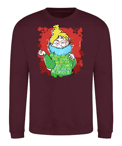 Jetzt lasse ich das einfach so! - Ringelpullisprüche, Ringeldinger, streifenweise, Spruch, Weisheit, Motivation, Ringelpulli, SprücheShirt, Cartoon Illustration, Statement, Handgezeichnet, Humor, Selbstironie, Streifenpulli, Spruchshirt, deutsch - Sweatshirt