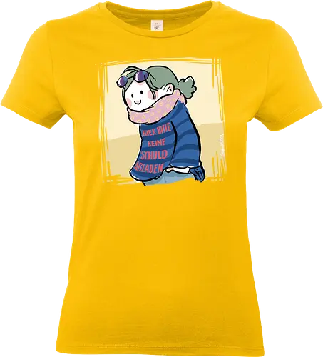 Hier bitte keine Schuld abladen - Ringelpullisprüche, Ringeldinger, streifenweise, Spruch, Weisheit, Motivation, Ringelpulli, SprücheShirt, Cartoon Illustration, Statement, Handgezeichnet, Humor, Selbstironie, Streifenpulli, Spruchshirt, deutsch - Standard T-Shirt (Frauen)