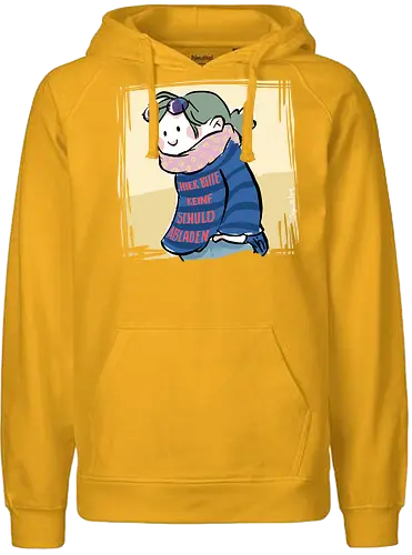 Hier bitte keine Schuld abladen - Ringelpullisprüche, Ringeldinger, streifenweise, Spruch, Weisheit, Motivation, Ringelpulli, SprücheShirt, Cartoon Illustration, Statement, Handgezeichnet, Humor, Selbstironie, Streifenpulli, Spruchshirt, deutsch - Fairtrade Hoodie
