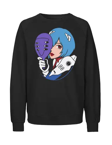 Eva Unit 00 - Rei Ayanami, Evangelion, NGE, Eva Unit 00, anime, manga, retro anime, fan art, t-shirt design, art print, pop culture, mecha, cool anime art, geek art, psychological, minimalist - Fairtrade Sweatshirt