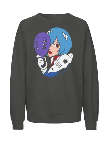 Eva Unit 00 - Rei Ayanami, Evangelion, NGE, Eva Unit 00, anime, manga, retro anime, fan art, t-shirt design, art print, pop culture, mecha, cool anime art, geek art, psychological, minimalist - Fairtrade Sweatshirt