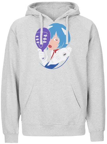 Eva Unit 00 - Rei Ayanami, Evangelion, NGE, Eva Unit 00, anime, manga, retro anime, fan art, t-shirt design, art print, pop culture, mecha, cool anime art, geek art, psychological, minimalist - Fairtrade Hoodie